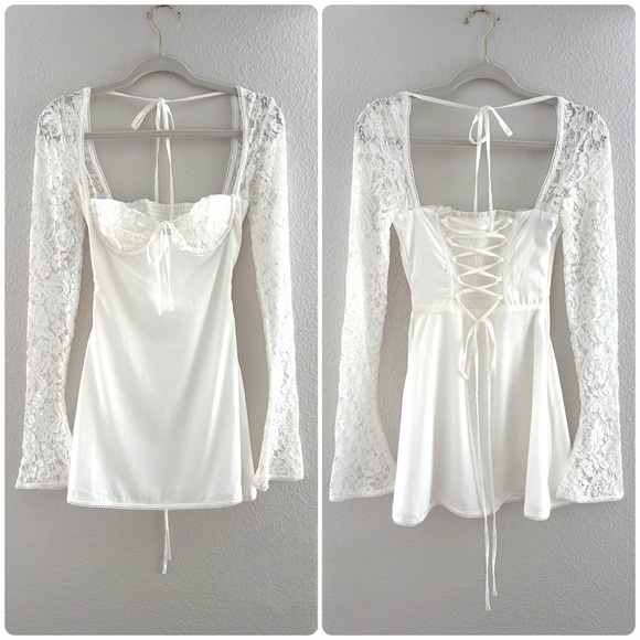 babyboo Dresses & Skirts - Babyboo Jacinta Long Sleeve Mini Dress Ivory Size XS